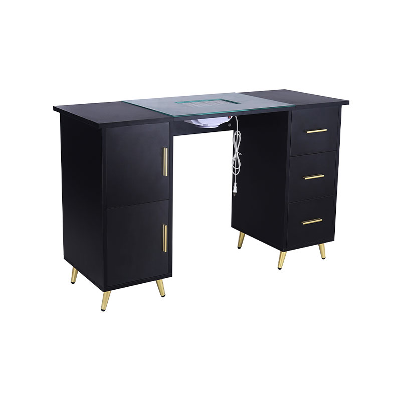 HZ2042PK / HZ2042BK Manikyyripöydän kynsipöytä kynsitekniikalle lasitasolla ja rannetuella