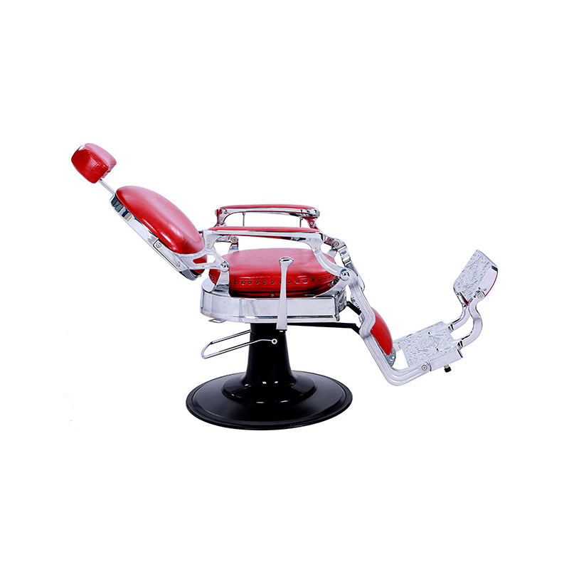 HZ8799DR Punainen kiiltävä hopeanvärinen parturituoli