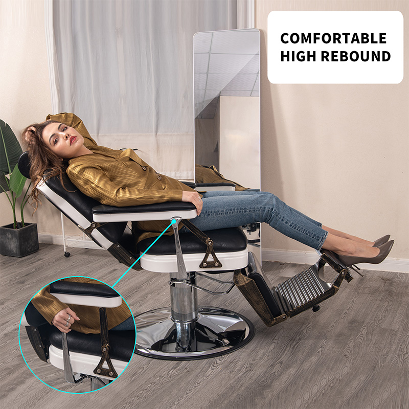 HZ8753BK / HZ8753GR / HZ8753RD Musta vintage lincoln parturi tuoli