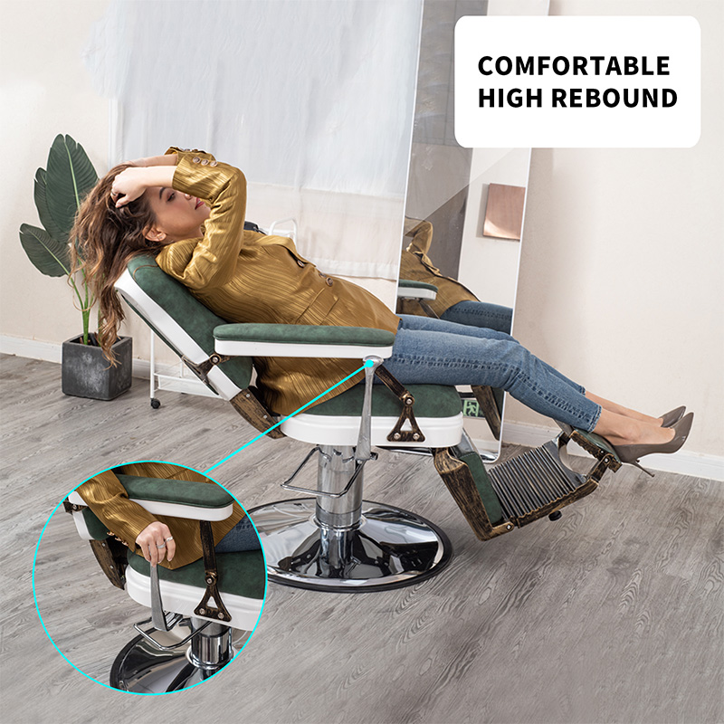 HZ8753BK / HZ8753GR / HZ8753RD Musta vintage lincoln parturi tuoli