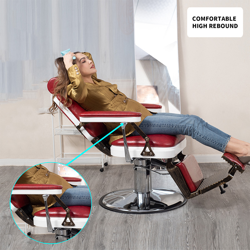 HZ8753BK / HZ8753GR / HZ8753RD Musta vintage lincoln parturi tuoli