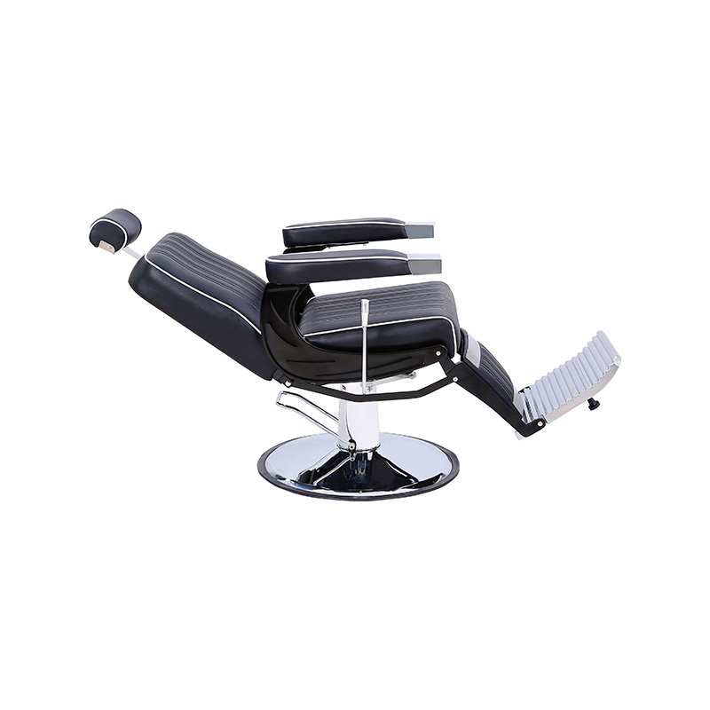 HZ8752SX Mustavalkoinen rullattu reunanauha pystyraidoilla kampaustuoli