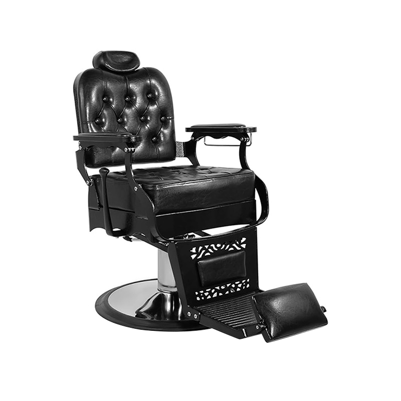 HZ8798 Musta neliö selkänoja solki vintage kampaamo tuolit