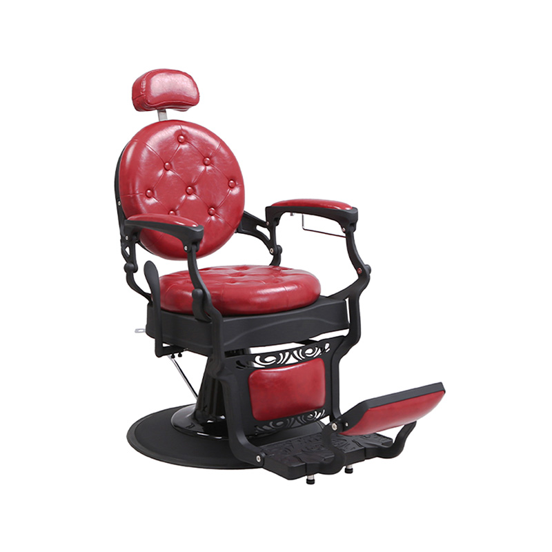 HZ8799MS Vintage viininpunainen pesty pellavaparturi tuoli