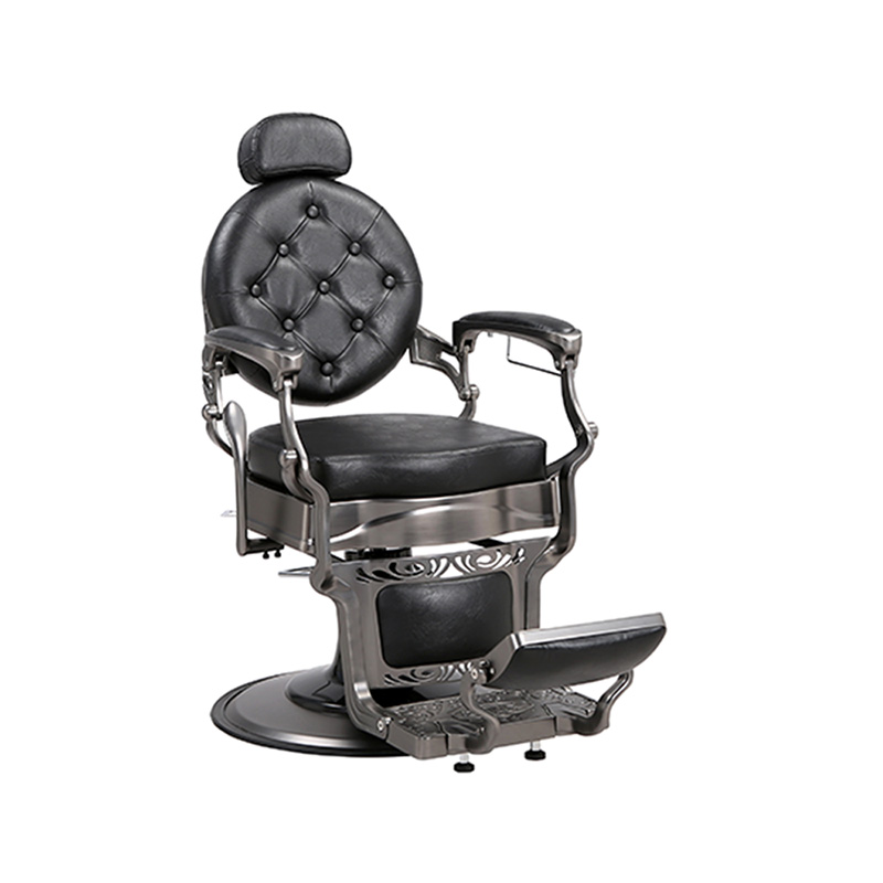 HZ8799Q-H Gun harmaa nelikulmainen tyyny hydraulinen retro kampaamotuoli